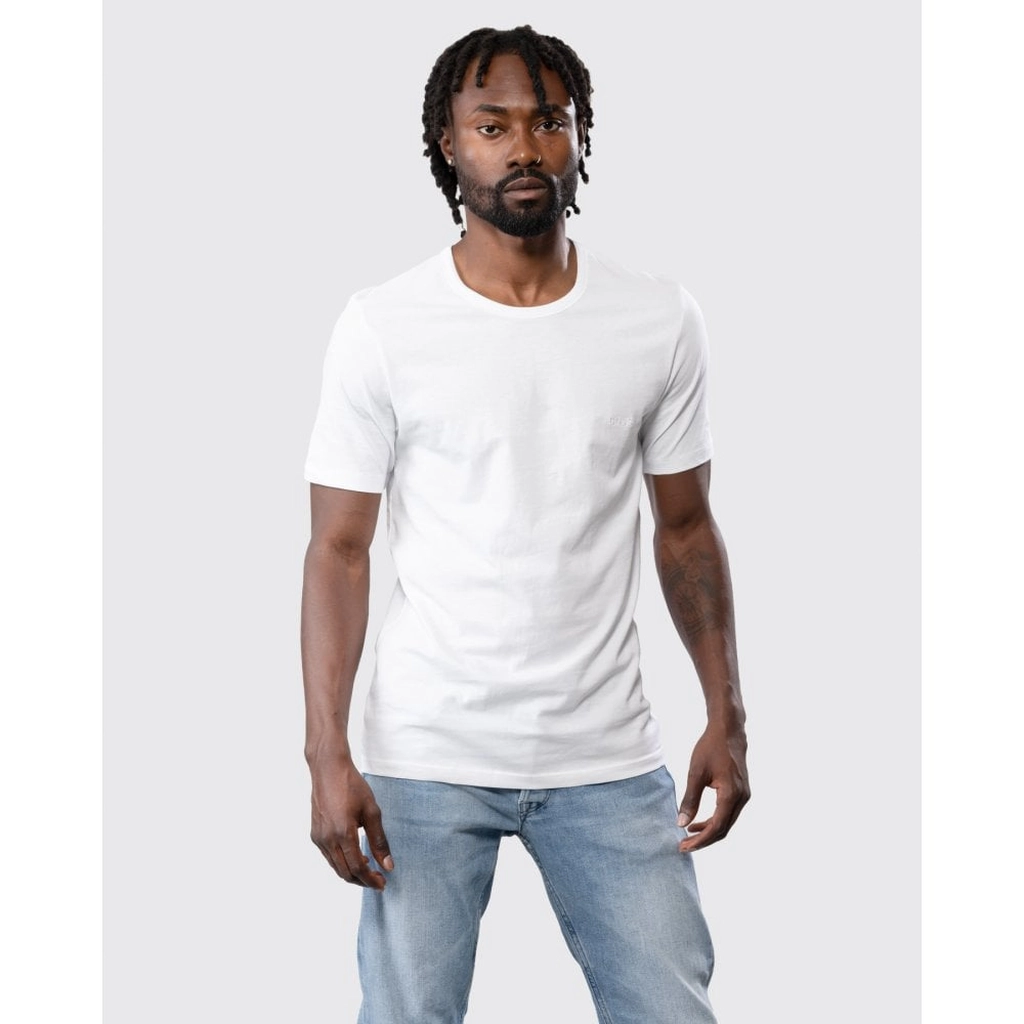 Hugo Boss Mens Bodywear 3 Pack Crew Neck T-Shirts - White Cotton - Size Large